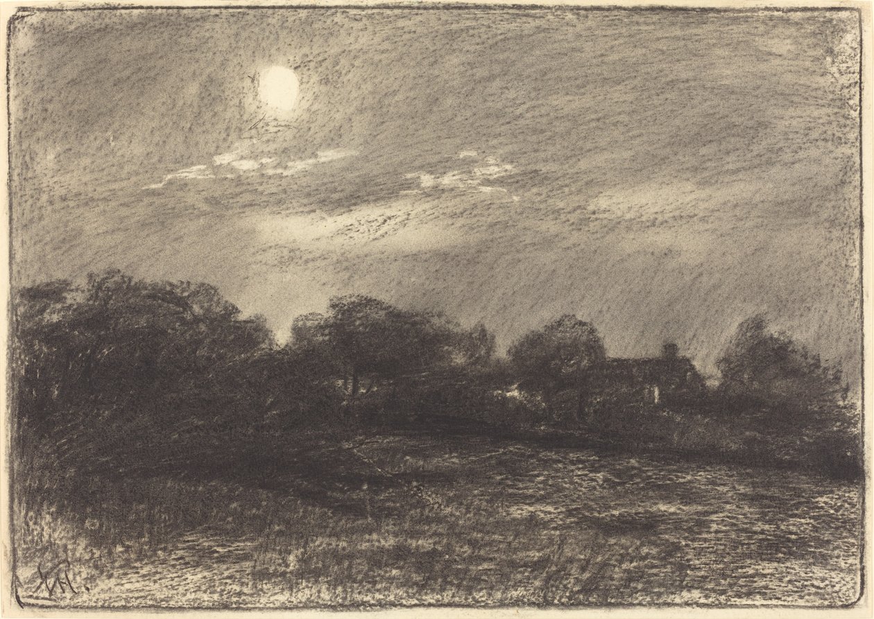 Soirée, paysage de ferme - William Morris Hunt