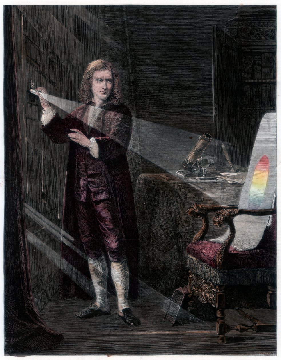 Newton enquêtant sur la lumière, 1870 - William Mouat Loudan