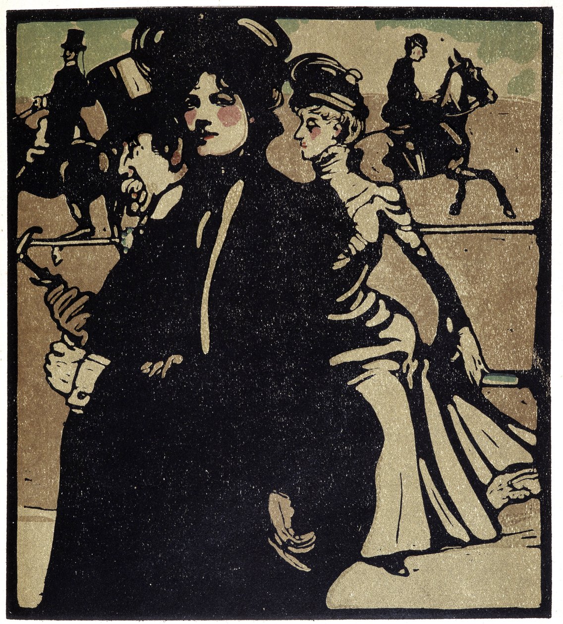 Aristocrates aux courses, Londres - dans Types de Londres, par William Nicholson, éd. Floury - William Nicholson