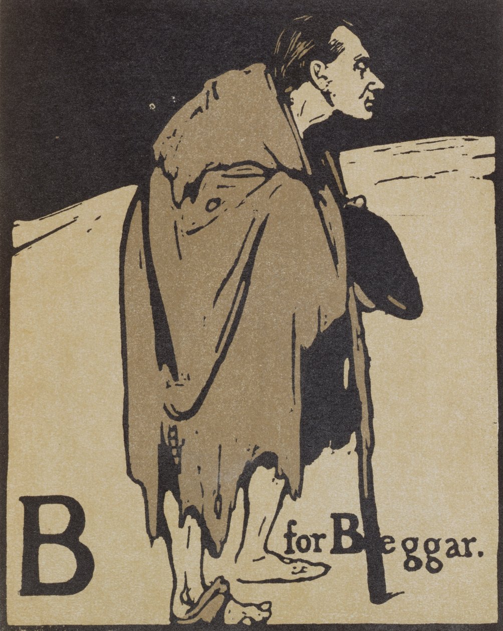 B pour Mendiant, illustration de 