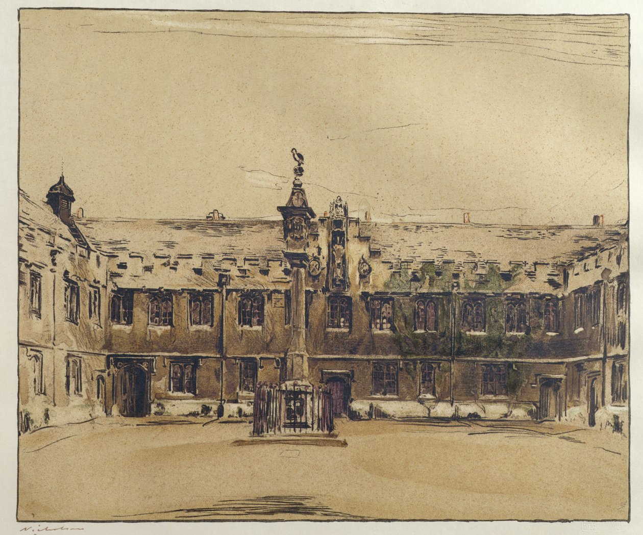 La cour avant du Corpus Christi College, Oxford - William Nicholson