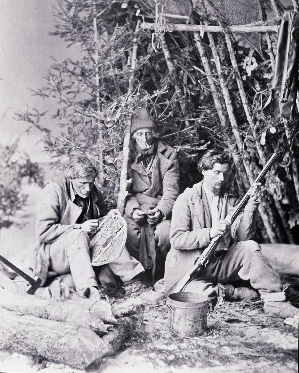 Vie du trappeur au Canada, photo par Nottman, vers 1890 - William Notman