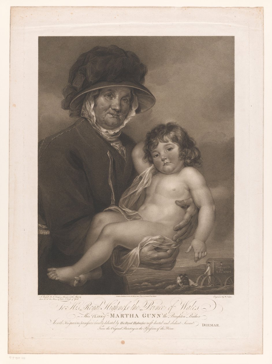 Martha Gunn portant un enfant nu - William Nutter