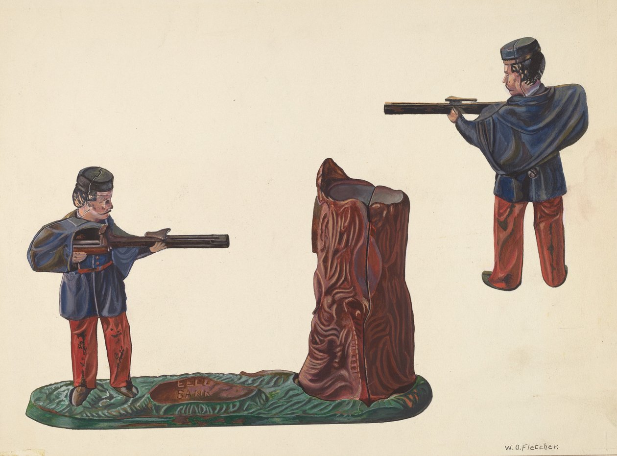 Banque de soldat de la guerre civile et tronc d