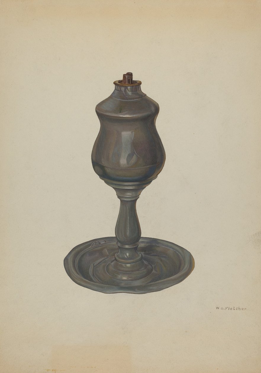Lampe à huile de baleine, vers 1940 - William O. Fletcher