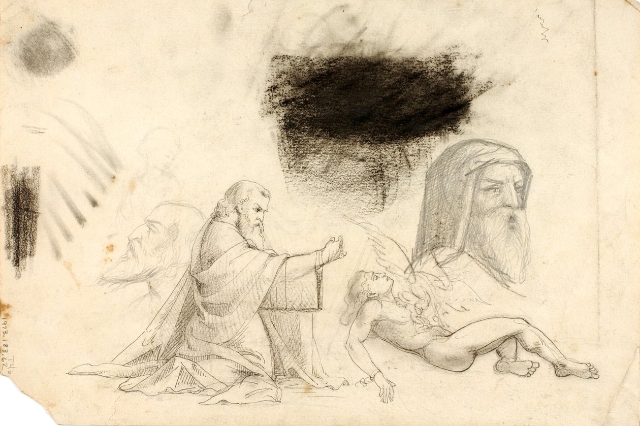 (Études--Villa Borghese, 2 figures, etc.) - William Page