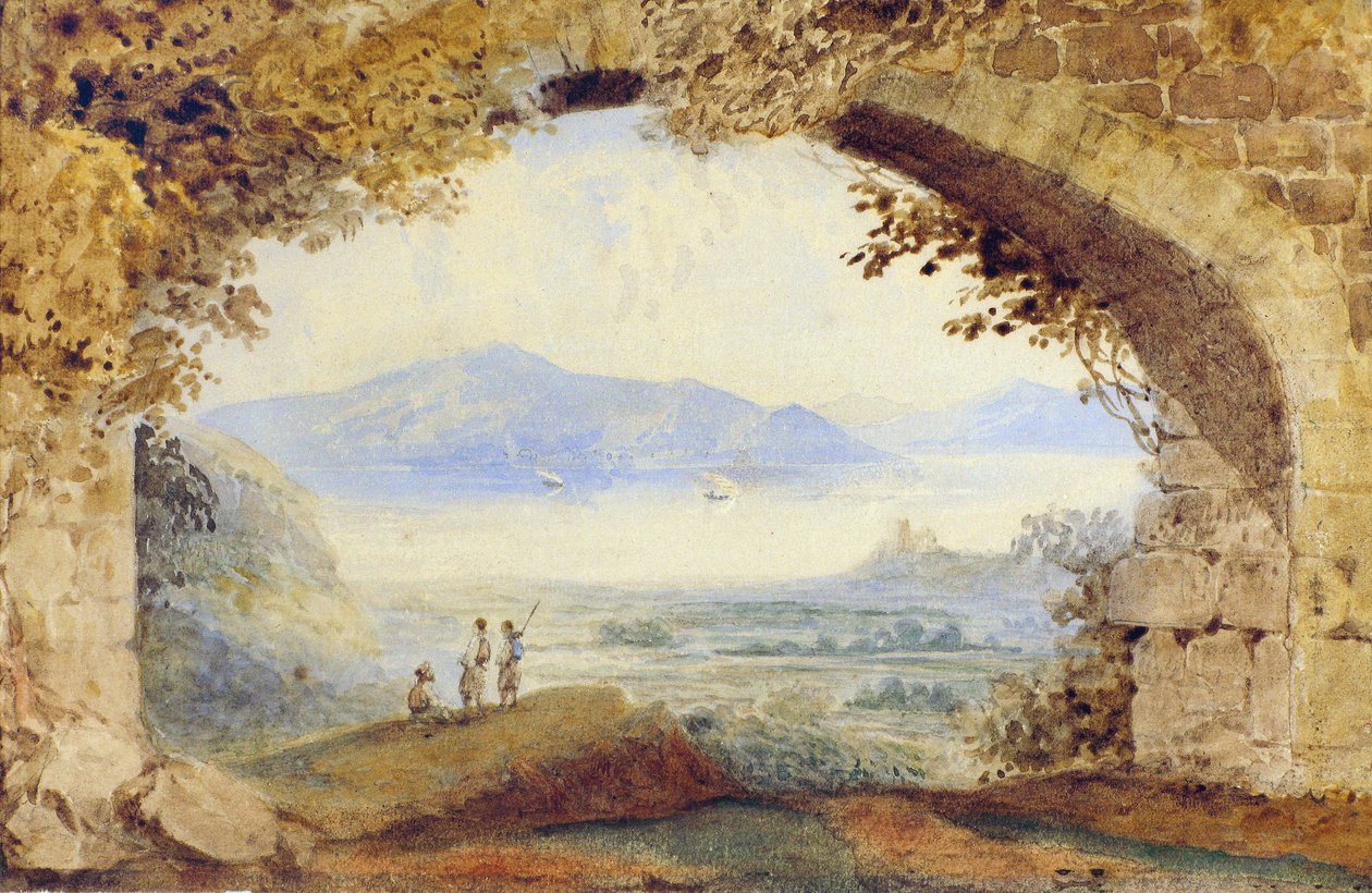 Figures grecques sous une arche en ruine - William Page