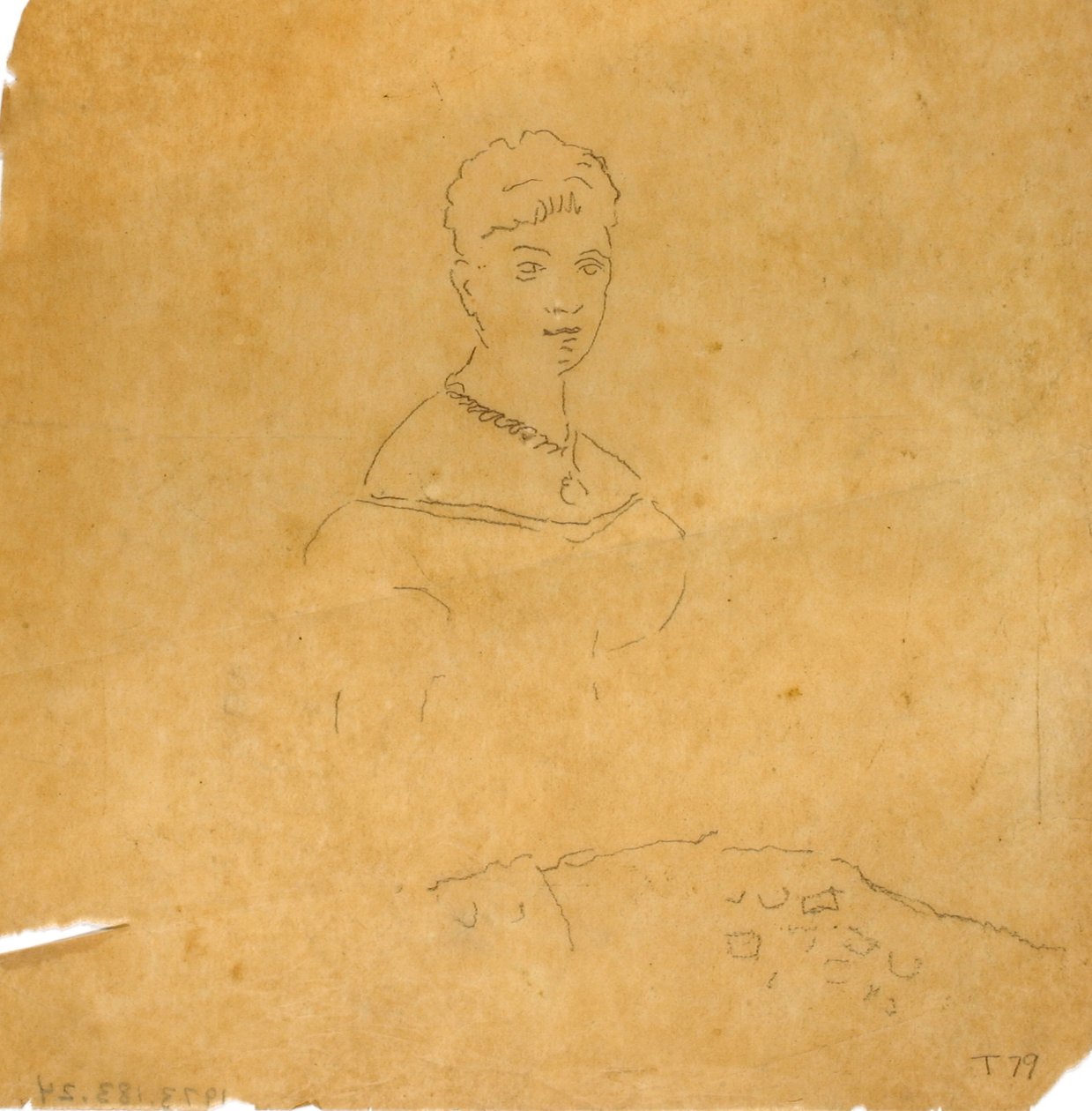Dame im Abendkleid mit Figur der Venus von Milo - William Page