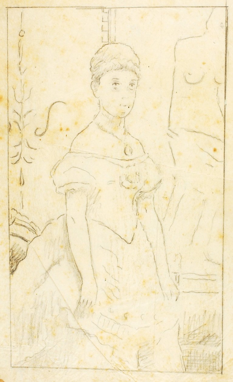 Dame en robe de soirée avec figure de la Vénus de Milo - William Page