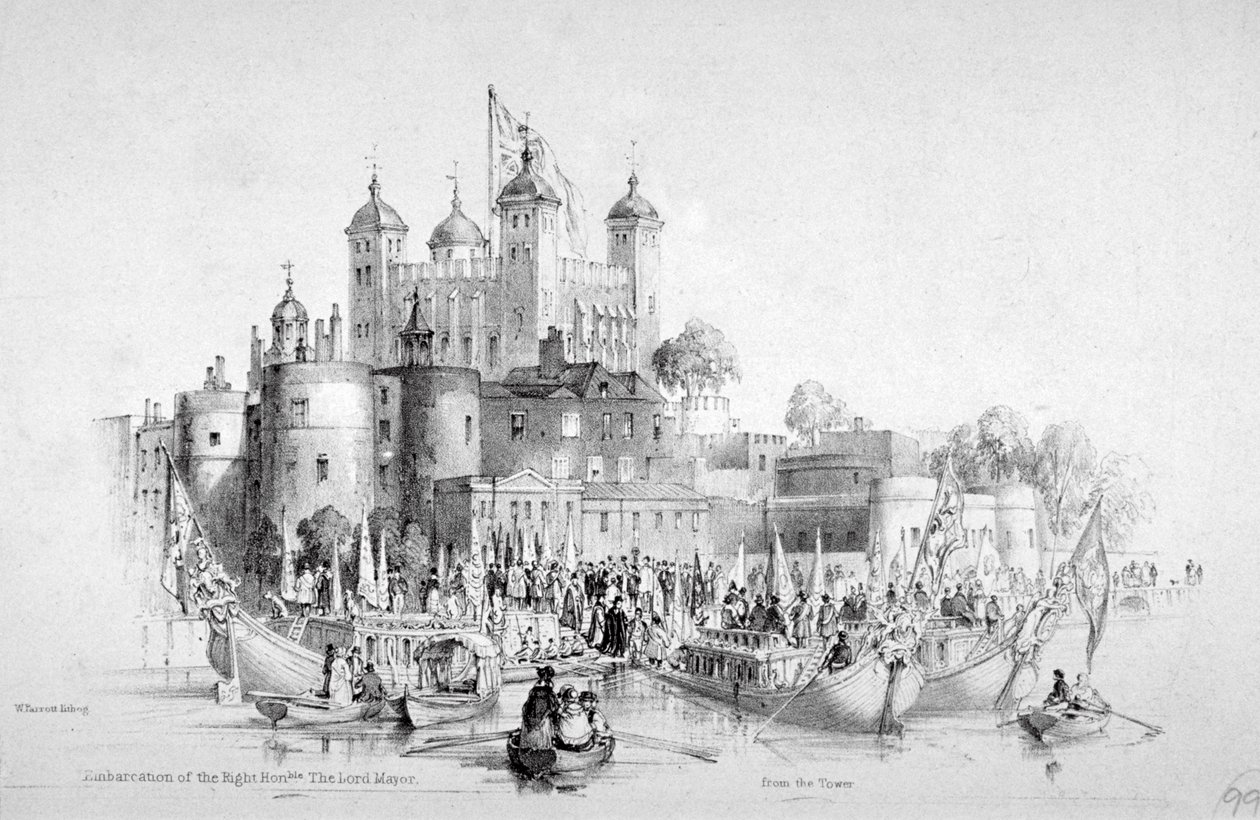 Le Lord Maire Thomas Johnson et son entourage embarquant de la Tour de Londres, 1840 - William Parrott