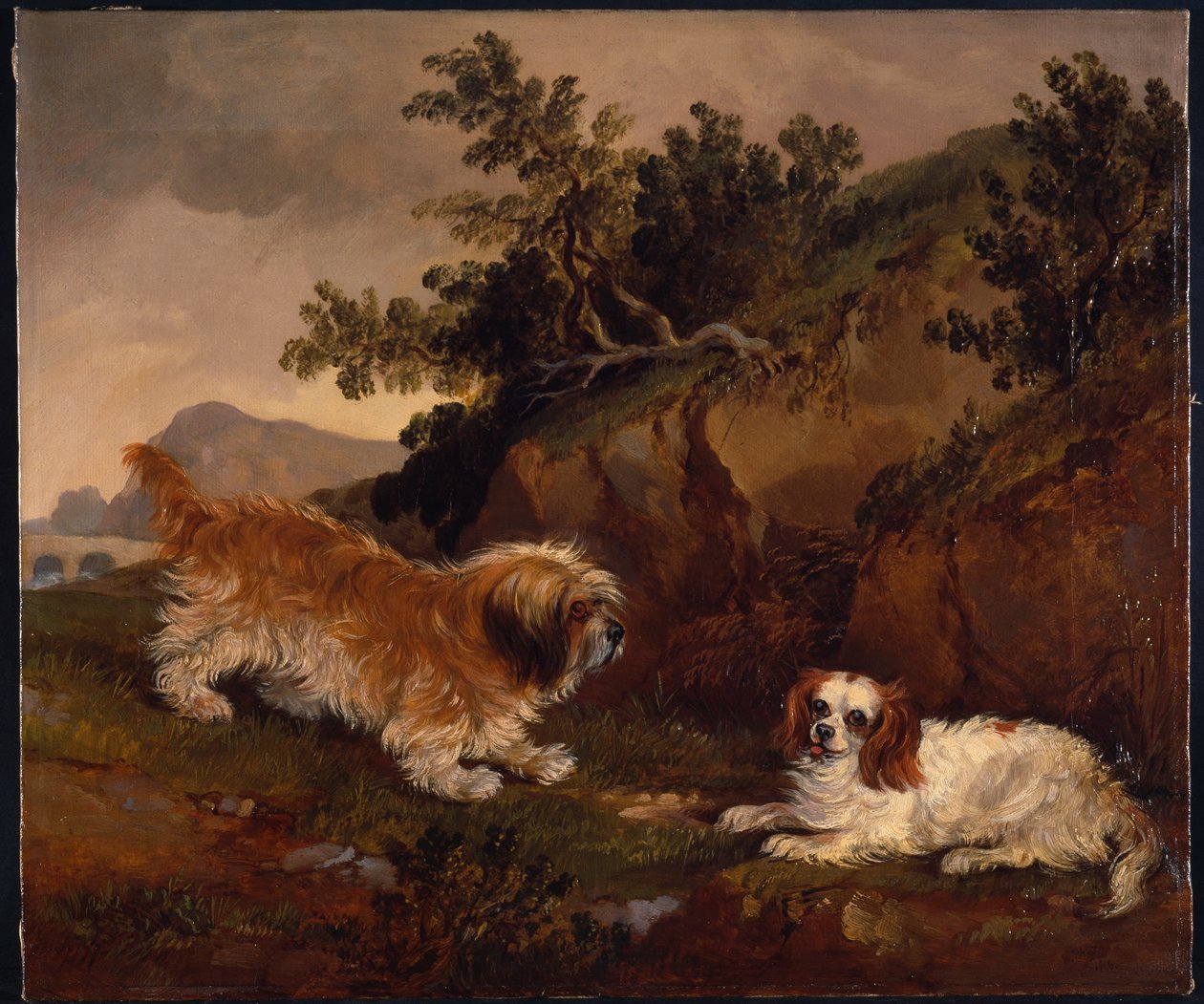 Paysage avec épagneul et terrier - William Pascoe