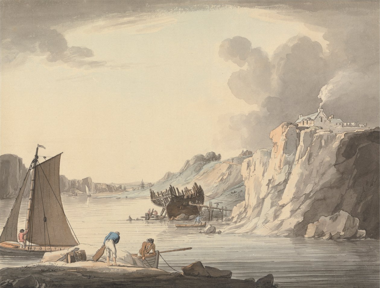 Entrée de Stonehouse Creek, entre Plymouth et Dock, Devon - William Payne