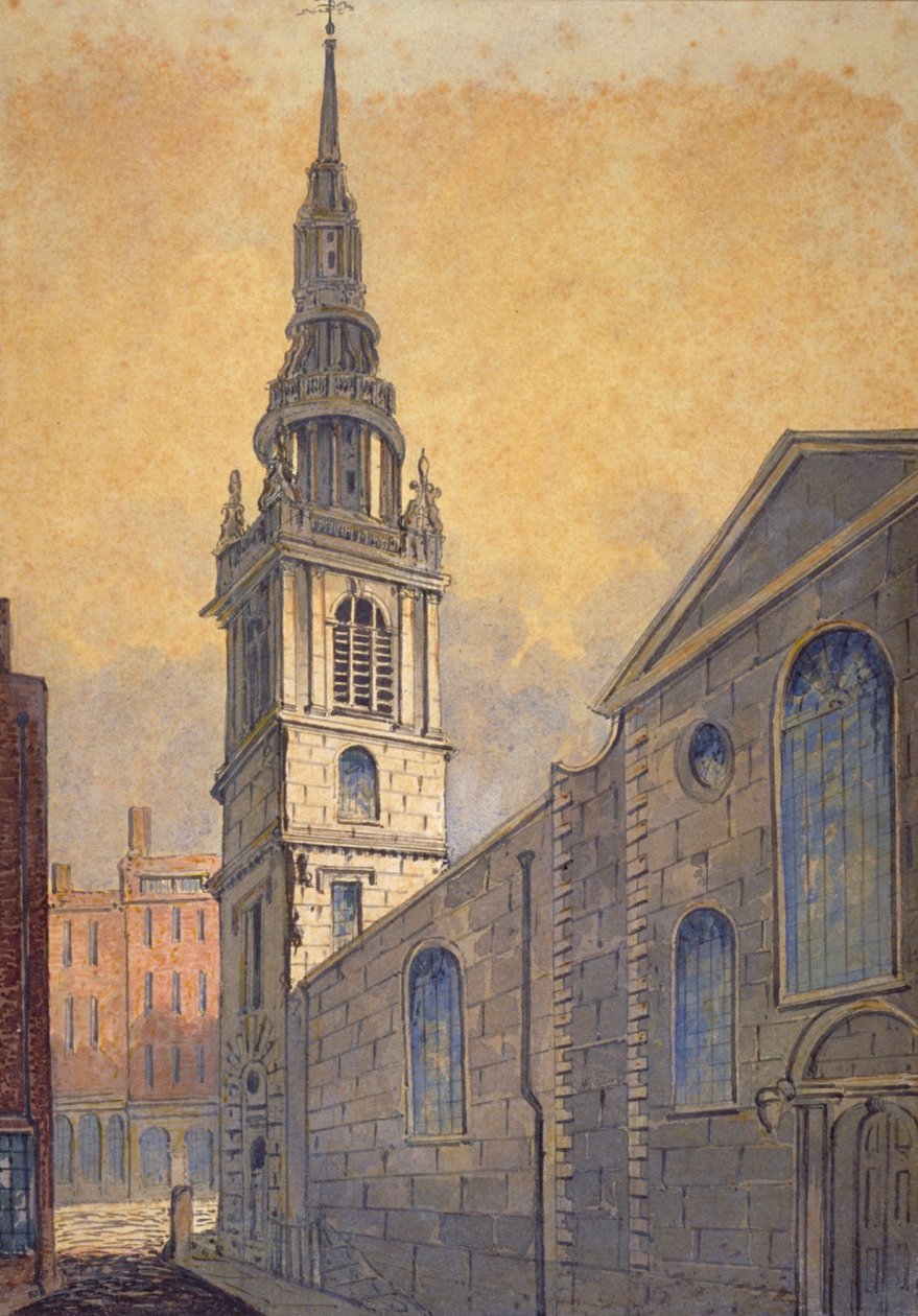 Église St Mary le Bow depuis Bow Churchyard, City de Londres - William Pearson