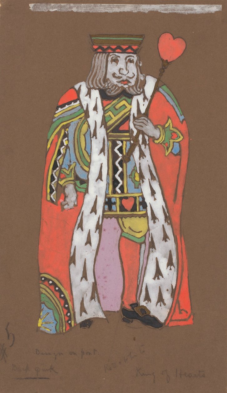King of Hearts (conception des costumes pour Alice au pays des merveilles, 1915) - William Penhallow Henderson