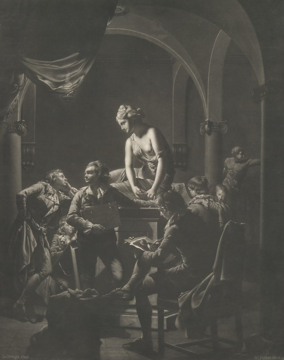 Une académie à la lumière de la lampe, 20 février 1772 - William Pether