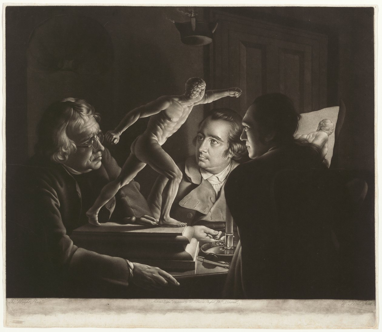 Trois personnes regardant le gladiateur à la chandelle - William Pether