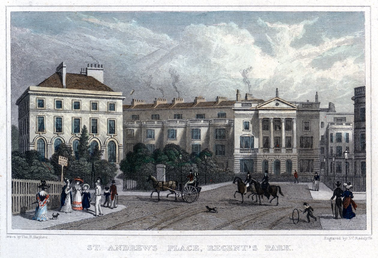 St Andrews Place, Regents Park, Londres, 1828 - William Radclyffe
