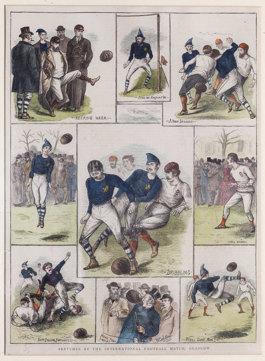 Croquis lors du match de football international, Glasgow, 1872 - William Ralston