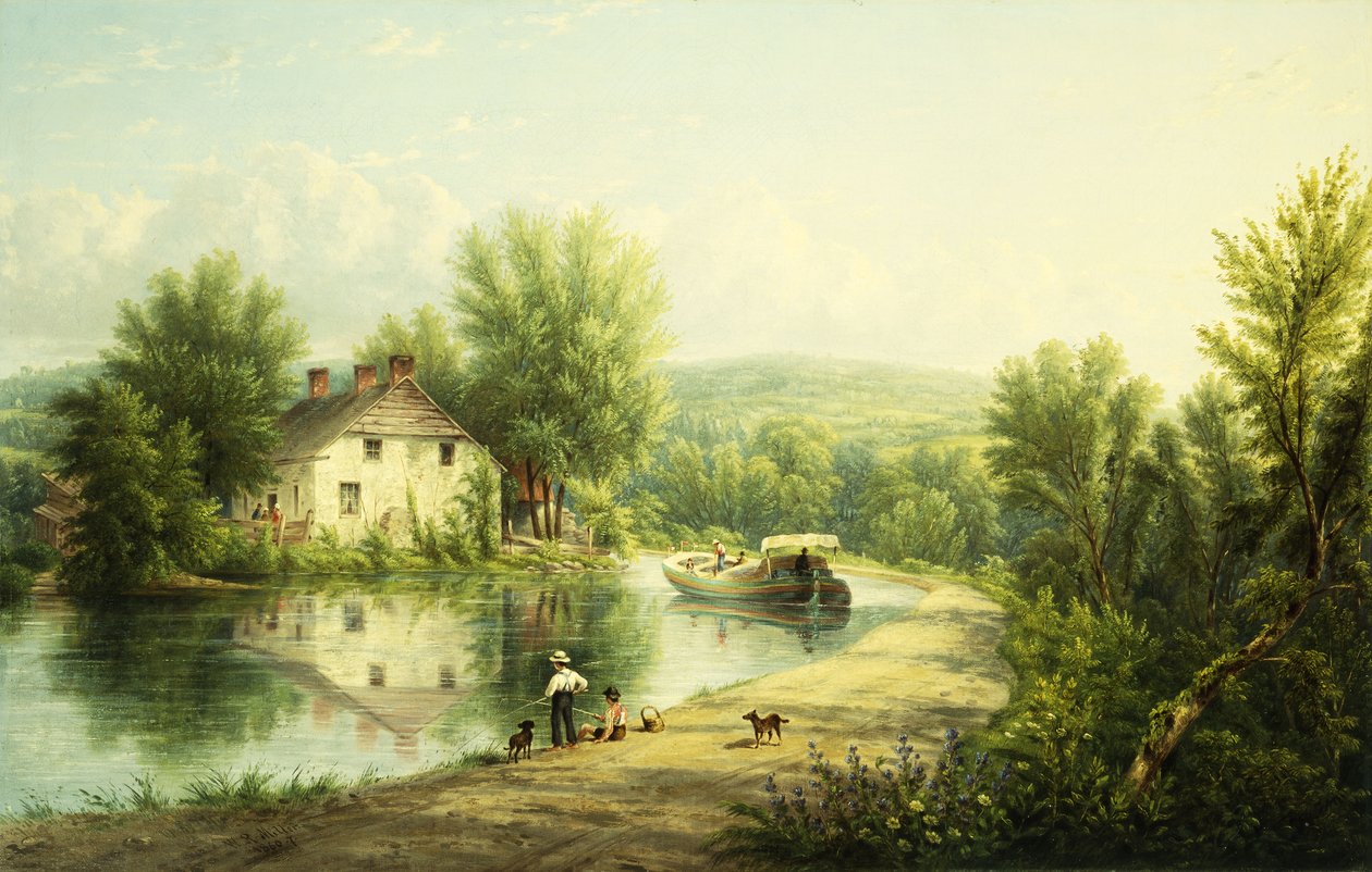 Sur le canal Rondout, Rosendale, 1886-87 - William Rickarby Miller