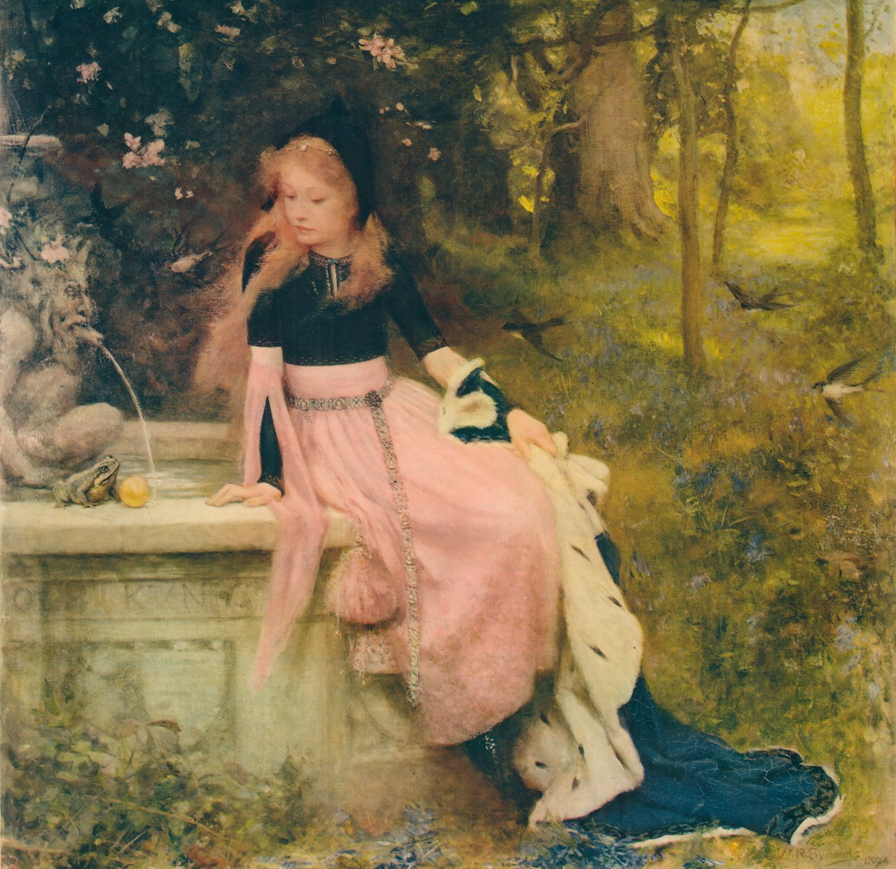 La princesse et la grenouille (lithographie couleur) - William Robert Symonds