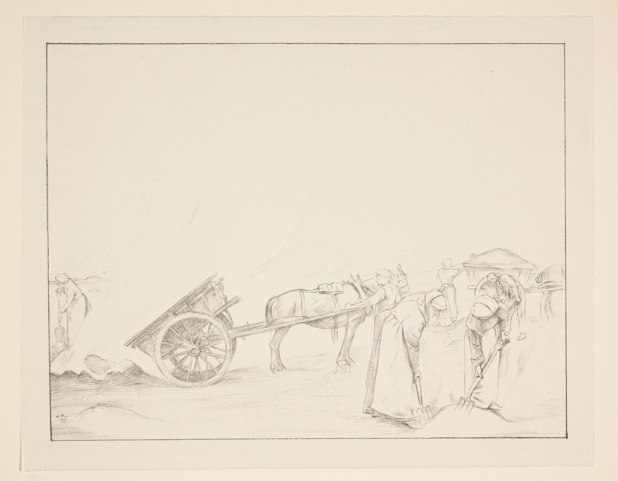 Brûlage de chiendent - William Rothenstein