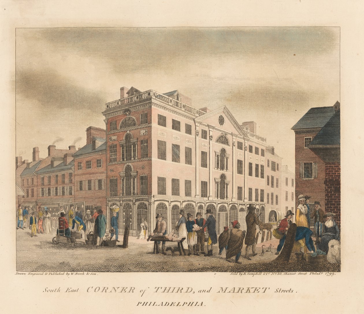 Angle sud-est de Third Street et Market Street - William Russell Birch