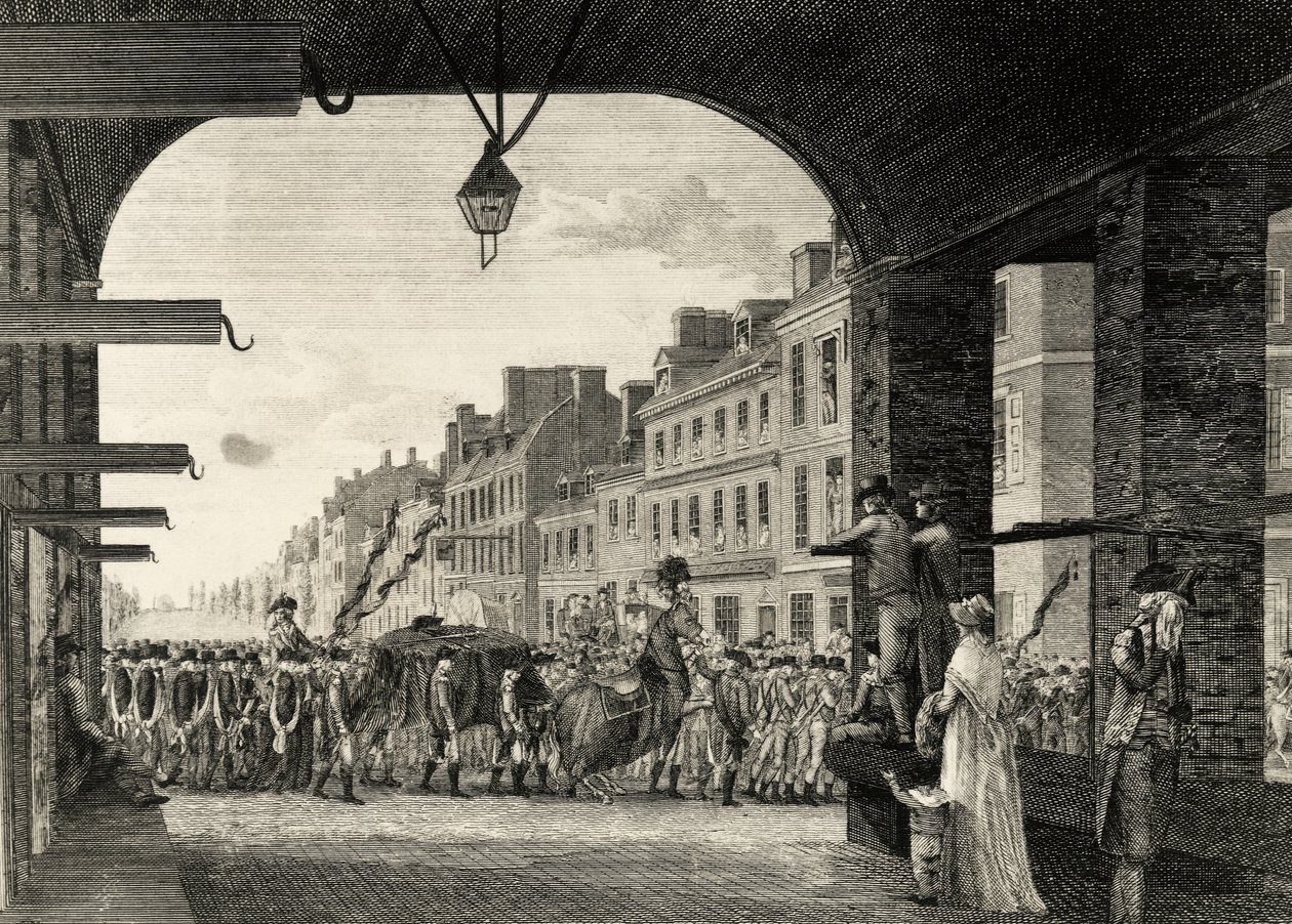 Le cortège funèbre de George Washington le long de High Street à Philadelphie - William Russell Birch