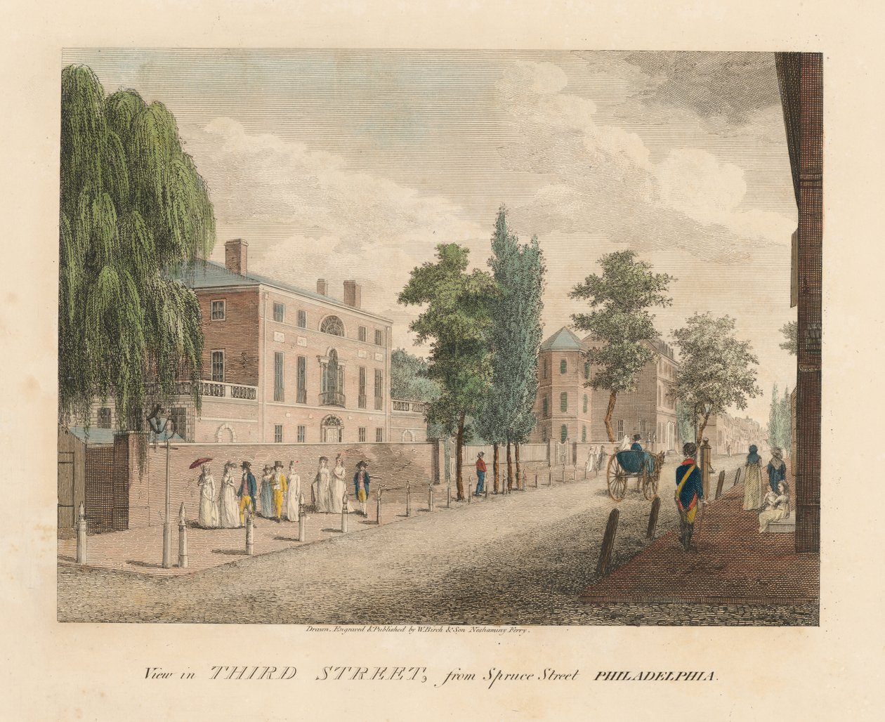 Vue de Third Street depuis Spruce Street - William Russell Birch