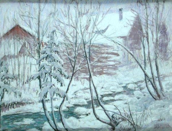 Chalets dans la neige - William Samuel Horton