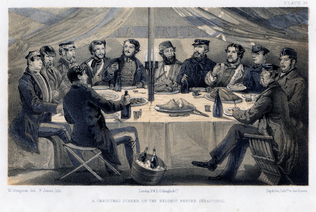 Un dîner de Noël sur les hauteurs devant Sébastopol, vers 1850 - William Crimea Simpson