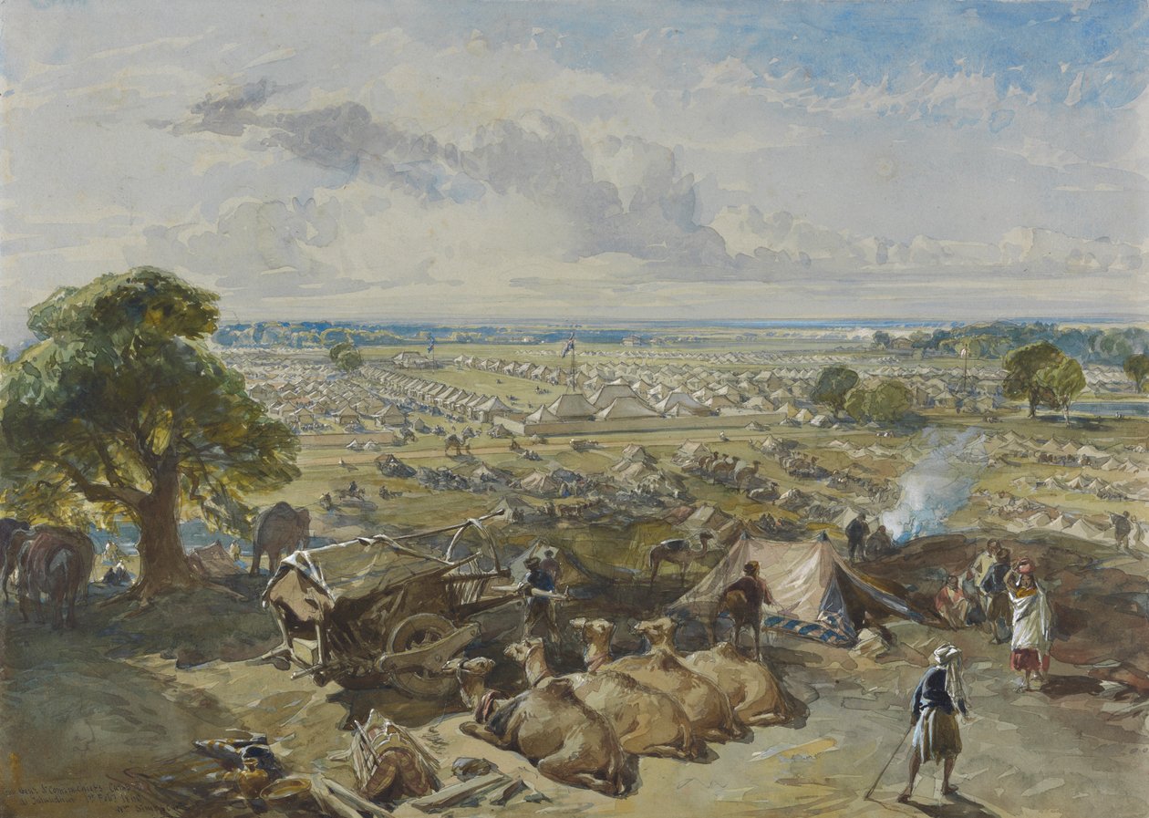 Le camp du gouverneur général et commandant en chef à Jalandhar, 1er février 1860 - William Simpson
