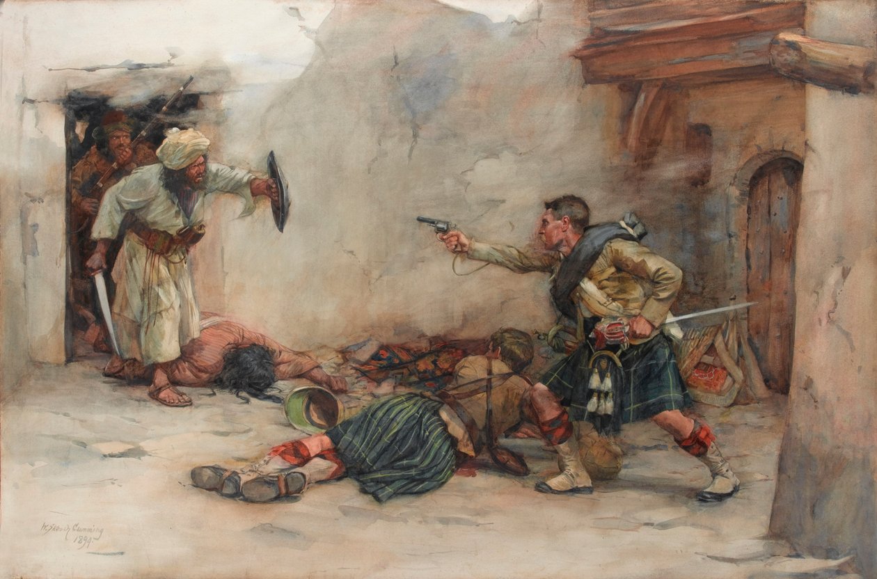 Tambour James Roddick du 92e Gordon Highlanders, défendant le lieutenant Menzies lors d