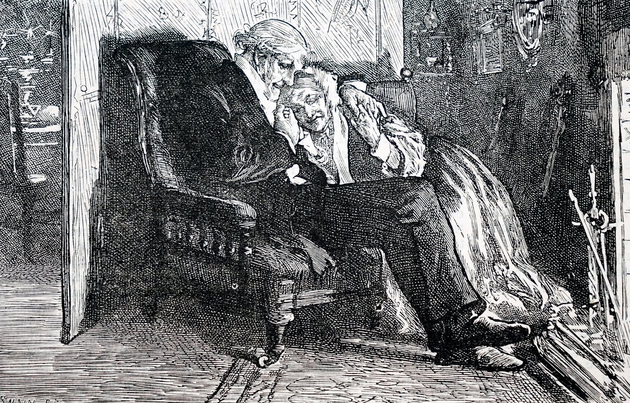 Un couple âgé. Par William Small (1843-1929) un illustrateur anglais. 1880 (gravure) - William Small