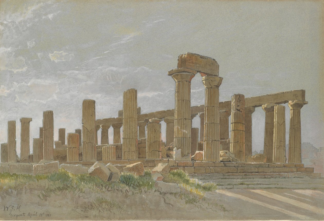 Girgenti Le Temple de Junon Lacinia à Agrigente, 1881 - William Stanley Haseltine