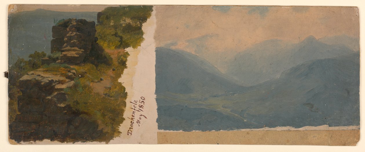 Étude de paysage, Drachenfels, Allemagne - William Stanley Haseltine