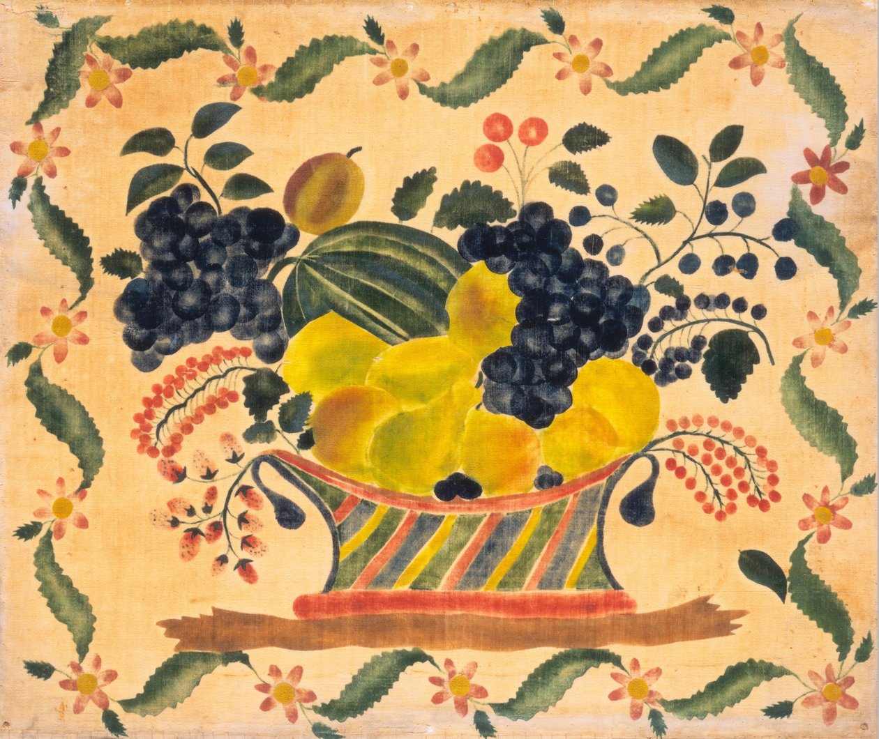 Corbeille de fruits, vers 1830 (aquarelle sur velours (peinture théorique)) - William Stephen Coleman
