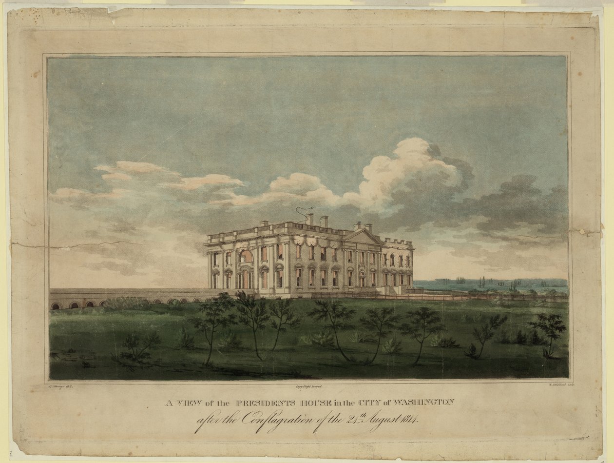 Vue de la Maison Blanche dans la ville de Washington après l