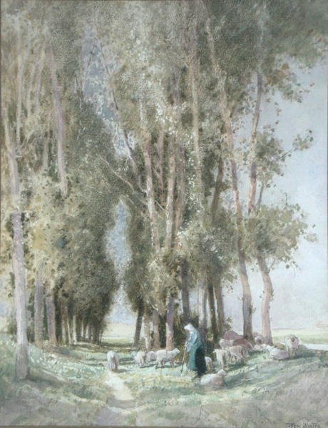 Une Bergère et son Troupeau, Hollande - William Tatton Winter