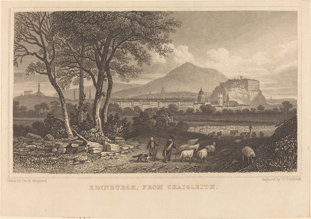 Édimbourg, depuis Craigleith - William Tombleson after Thomas Hosmer Shepherd