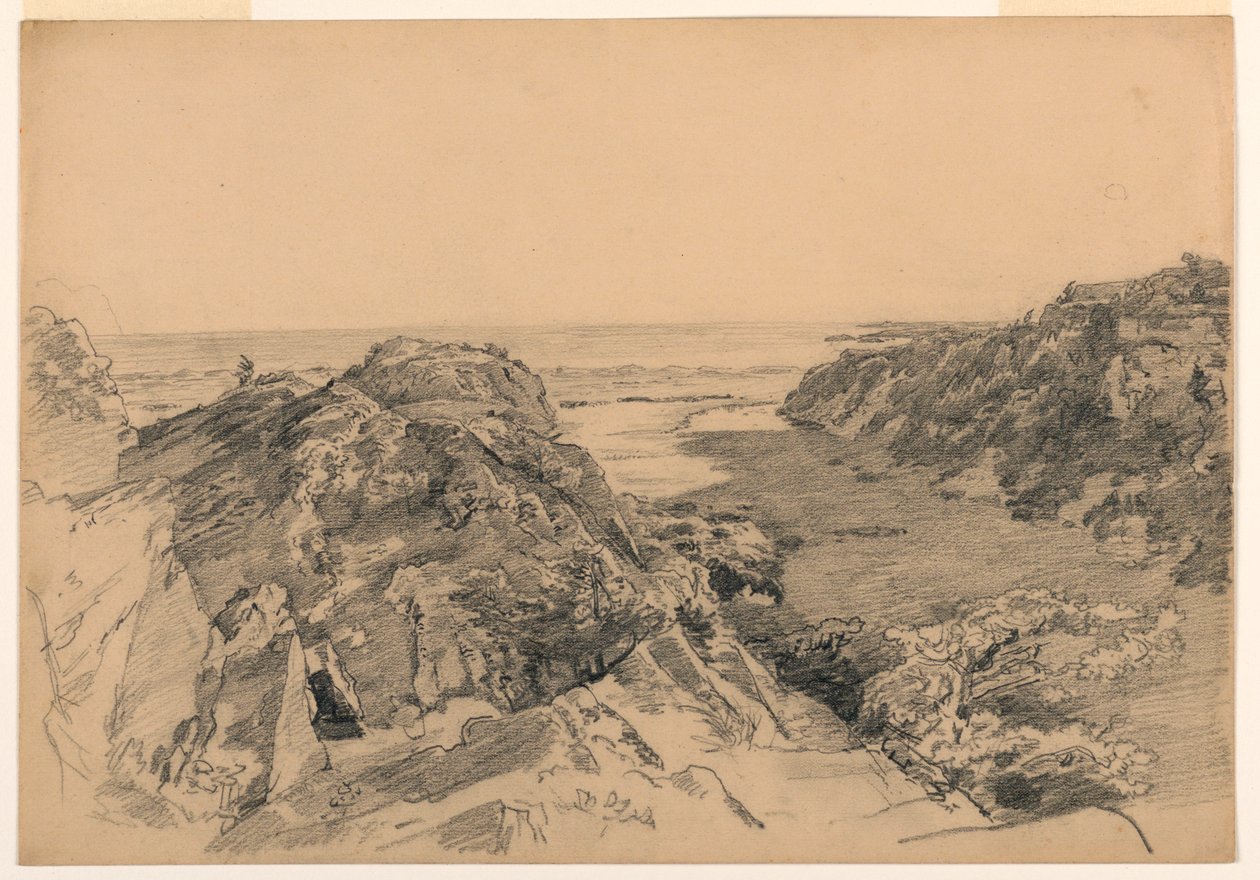 Dessin, Paradis et Purgatoire, Middletown, Rhode Island, vers 1875-80 - William Trost Richards