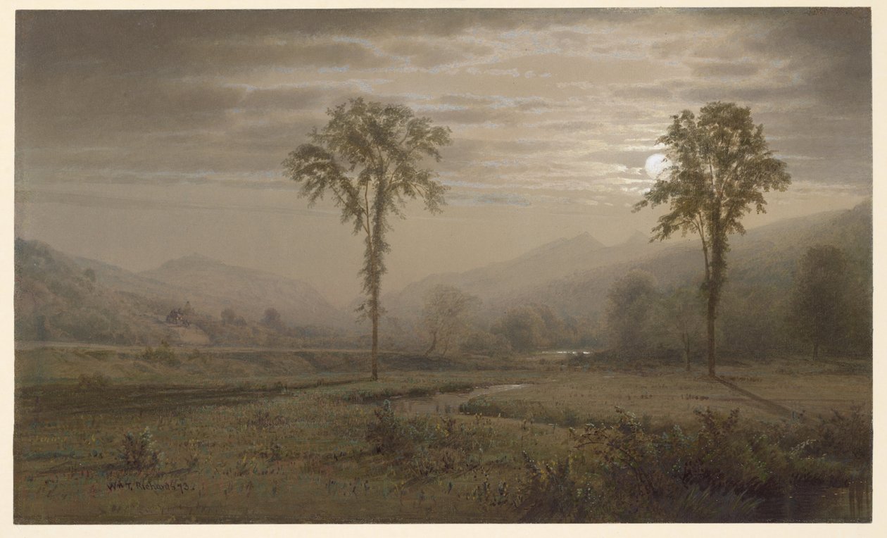 Clair de lune sur le Mont Lafayette, New Hampshire - William Trost Richards