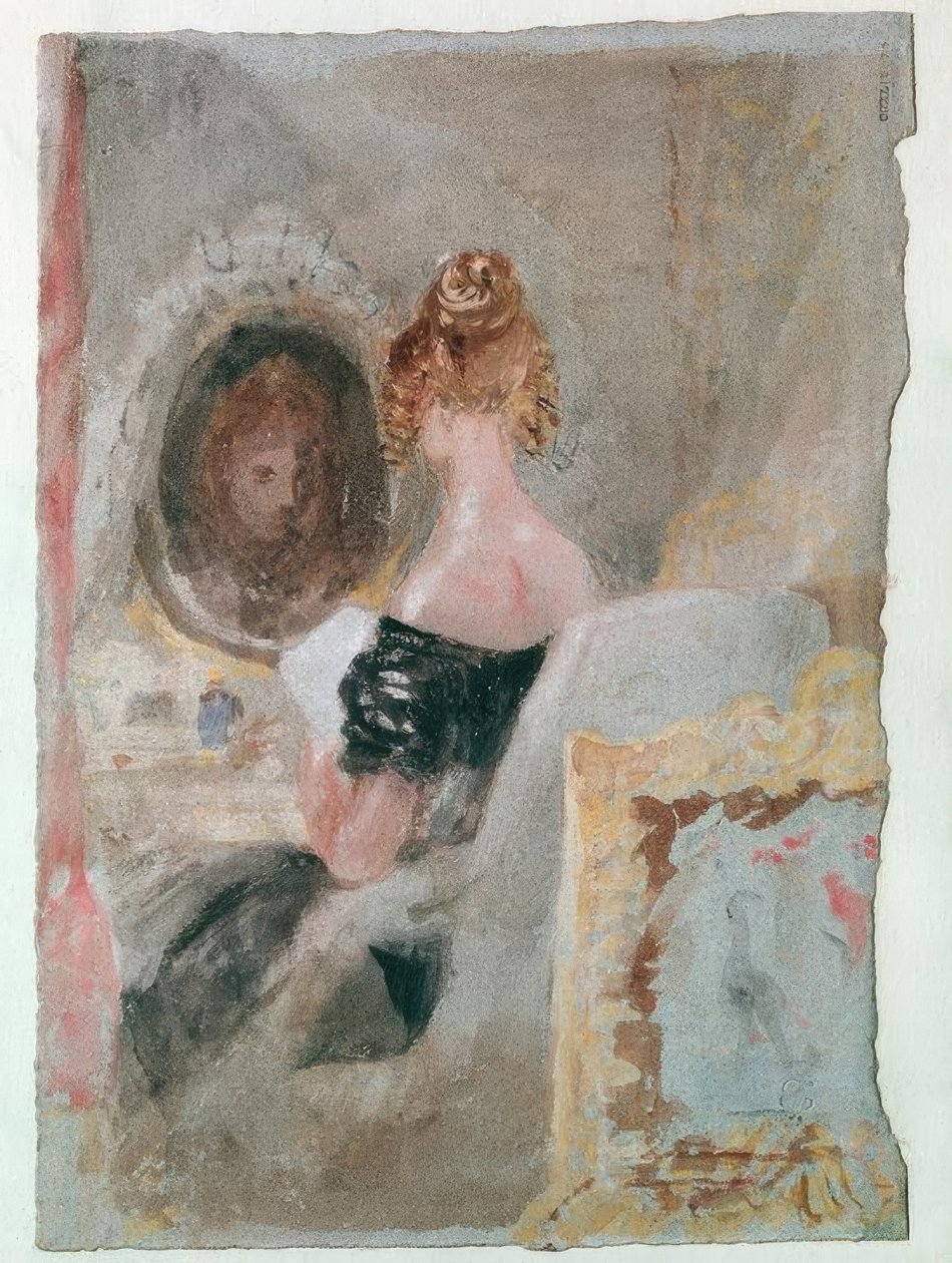 Intérieur à Petwoath House: Femme devant le miroir - Joseph Mallord William Turner