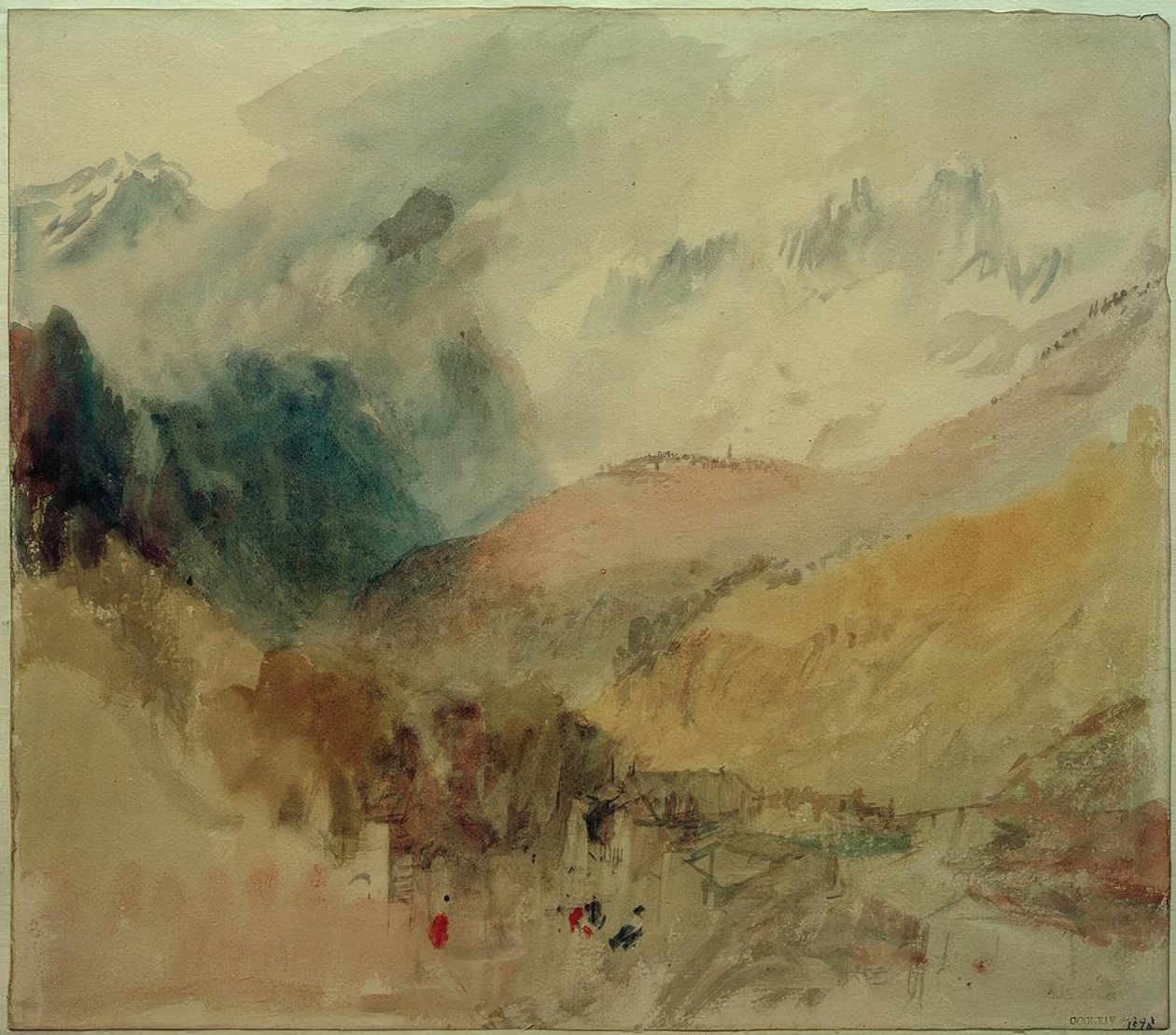 Mont-Blanc et le Chetif surplombant Pré-Saint-Didier dans la vallée d
