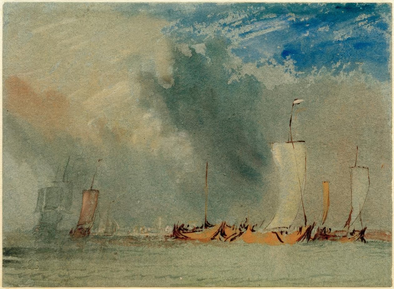 Près de Nantes : barges de la Loire dans une rafale de vent - Joseph Mallord William Turner
