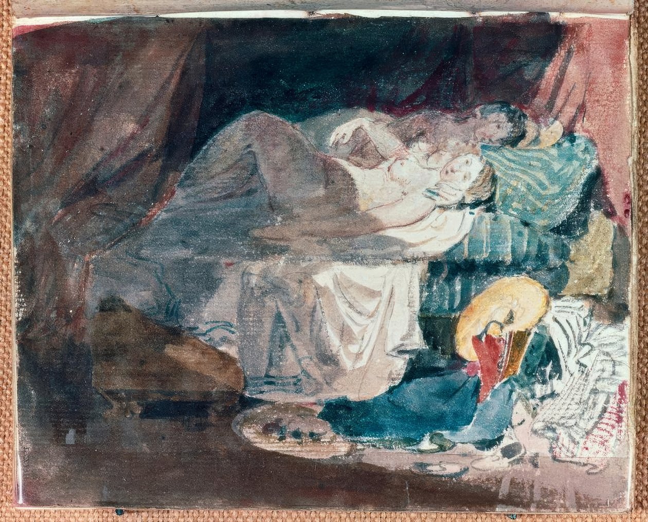 Jeune fille nue et une compagne sur un lit - Joseph Mallord William Turner