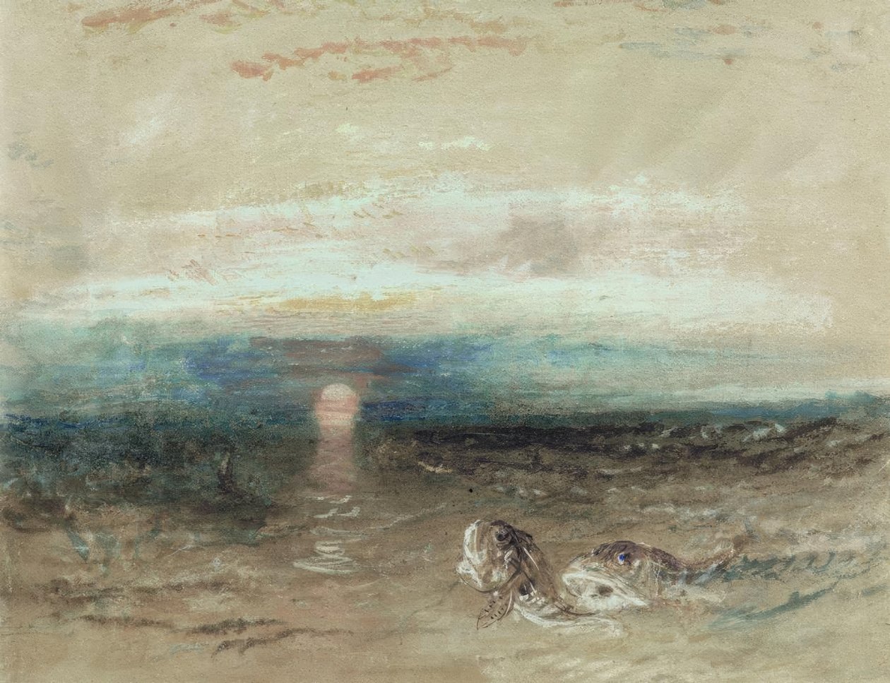 Coucher de soleil sur la mer avec grondins - Joseph Mallord William Turner