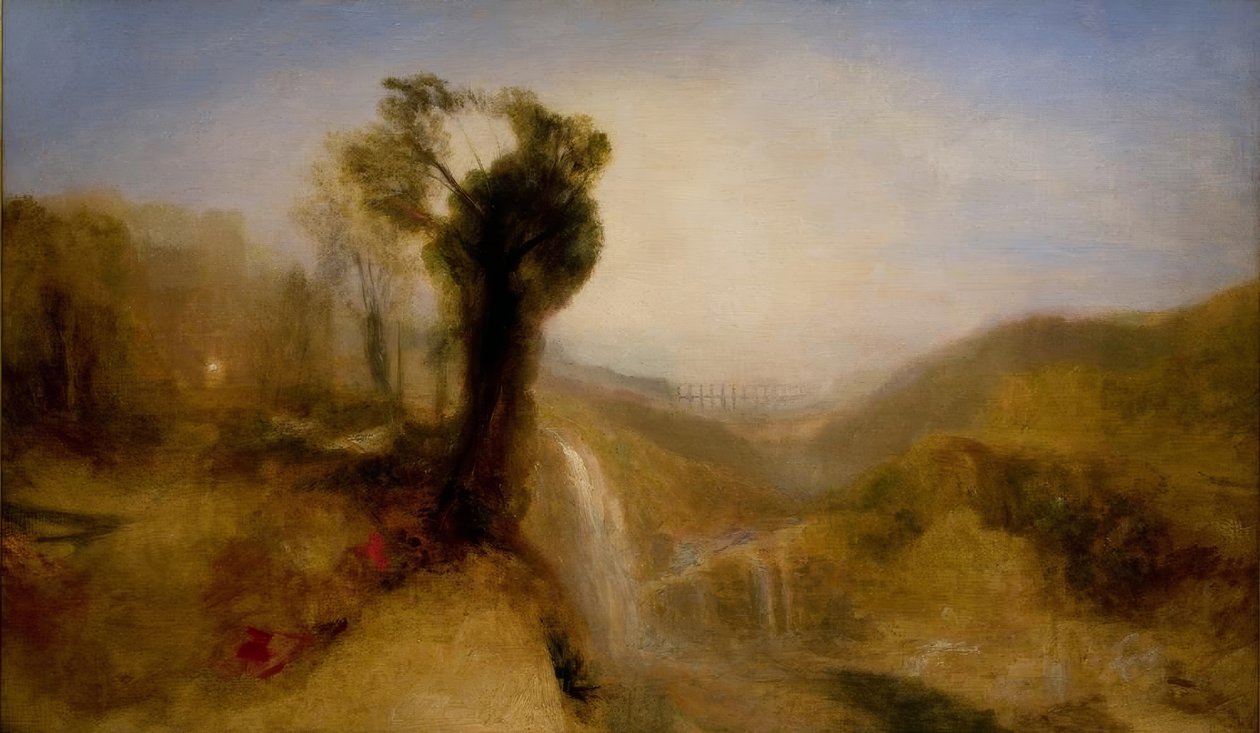 Paysage du sud avec un aqueduc et une cascade - Joseph Mallord William Turner
