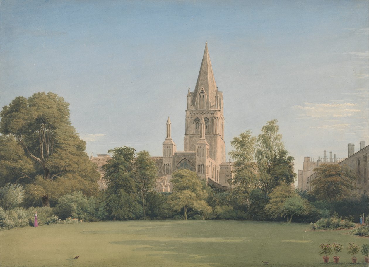 Vue depuis le jardin du doyen, Christ Church, Oxford - William Turner of Oxford