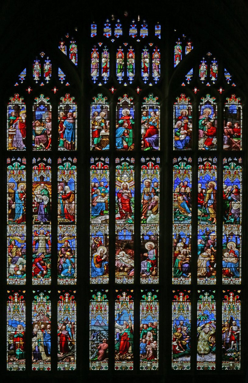 La Nativité et le thème du Baptême, 1859 (vitrail) - William Wailes