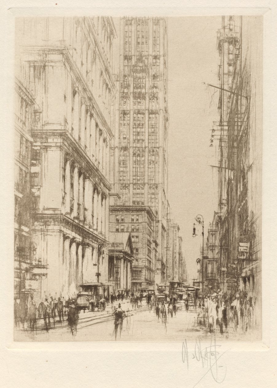 Lower Broadway, centre-ville de New York - William Walcot